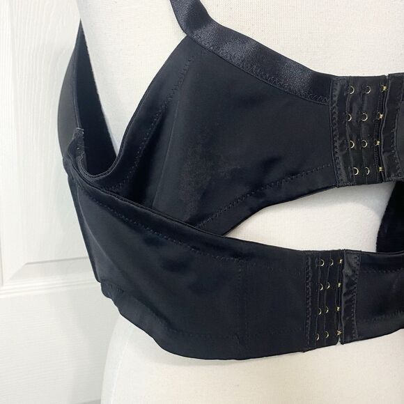 Ashley Stewart Butterfly Underwire Padded Bra Double Closure Size 42DDD Black - Picture 8 of 15